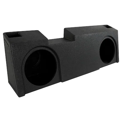 Front. QPower - QPower Dual 10" Sub Box - Chevy Silverado & GMC Sierra Crew & Double Cab 19-26 - Black - Charcoal.