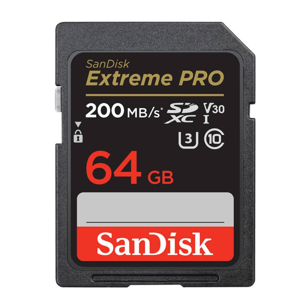 SanDisk Extreme PRO 200 MB/s* S V30 XC I 1 3 10 64 GB