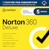 1 YEAR PRE-PAID SUBSCRIPTION
Continuous protection renews automatically each year
norton
Includes Advanced Scam Protection
5 DEVICES
Norton 360 Deluxe
Advanced Scam Protection
Parental Controls
Dark Web Monitoring
Secure VPN for Online Privacy
Virus, Malware, Spyware & Ransomware Protection
50 GB PC Cloud Backup