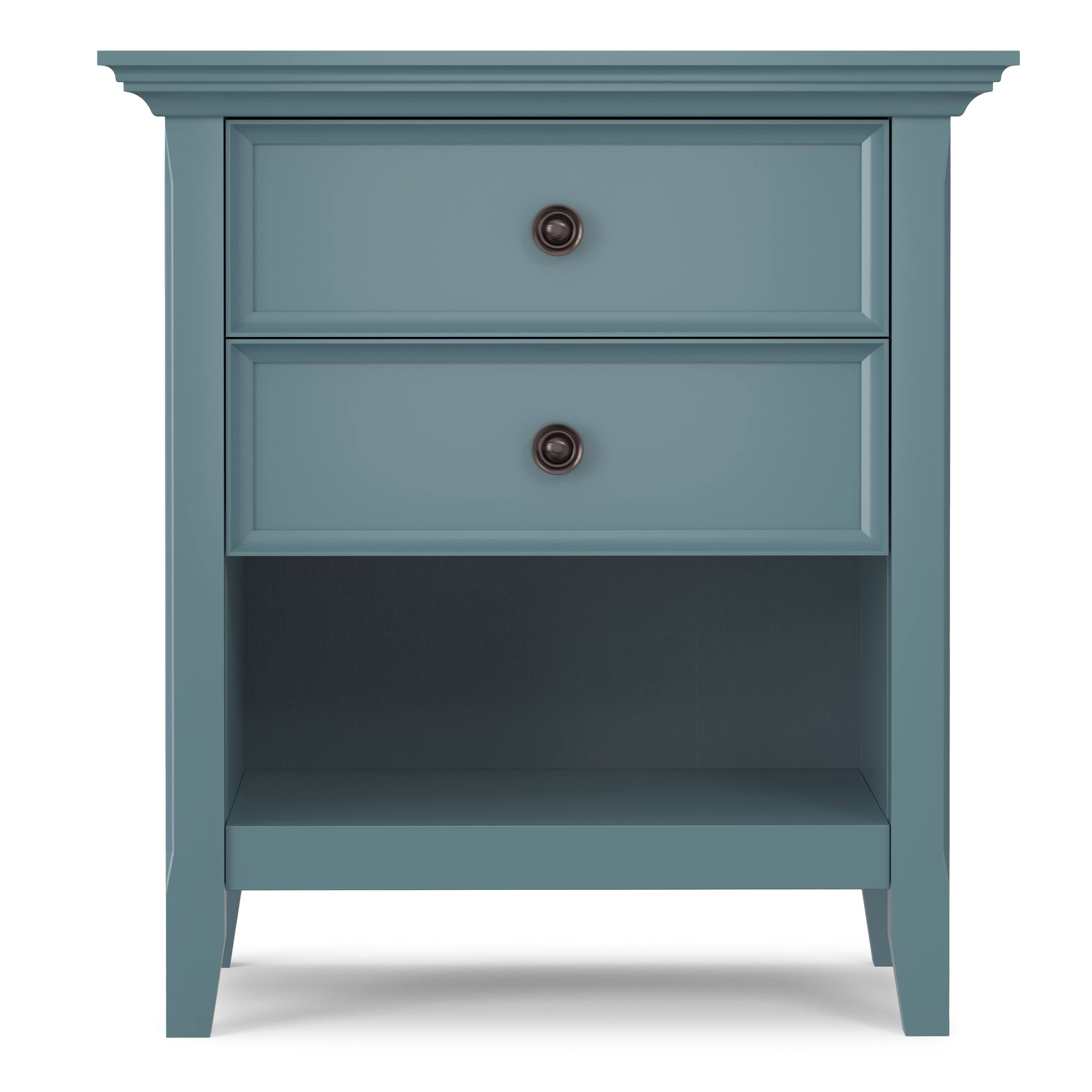 Alt View 2. Simpli Home - Amherst 24 inch Wide Solid Wood Transitional Bedside Table in French Blue - French Blue.