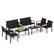 Alt View 8. Costway - 4 PCS Outdoor Wicker Patio Furniture Set w/ Heavy-Duty Galvanized Metal Frame - Black.