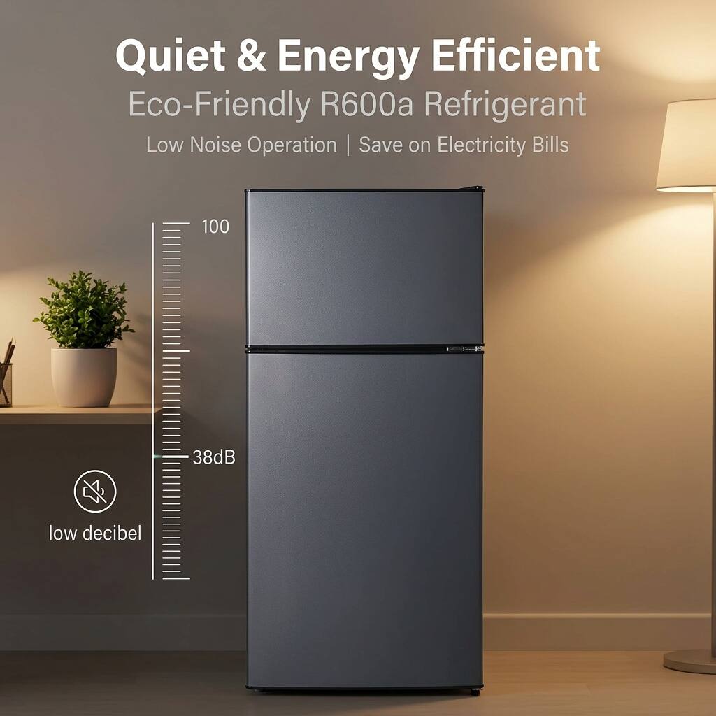 Quiet & Energy Efficient  
Eco-Friendly R600a Refrigerant  
Low Noise Operation | Save on Electricity Bills  
38dB low decibel