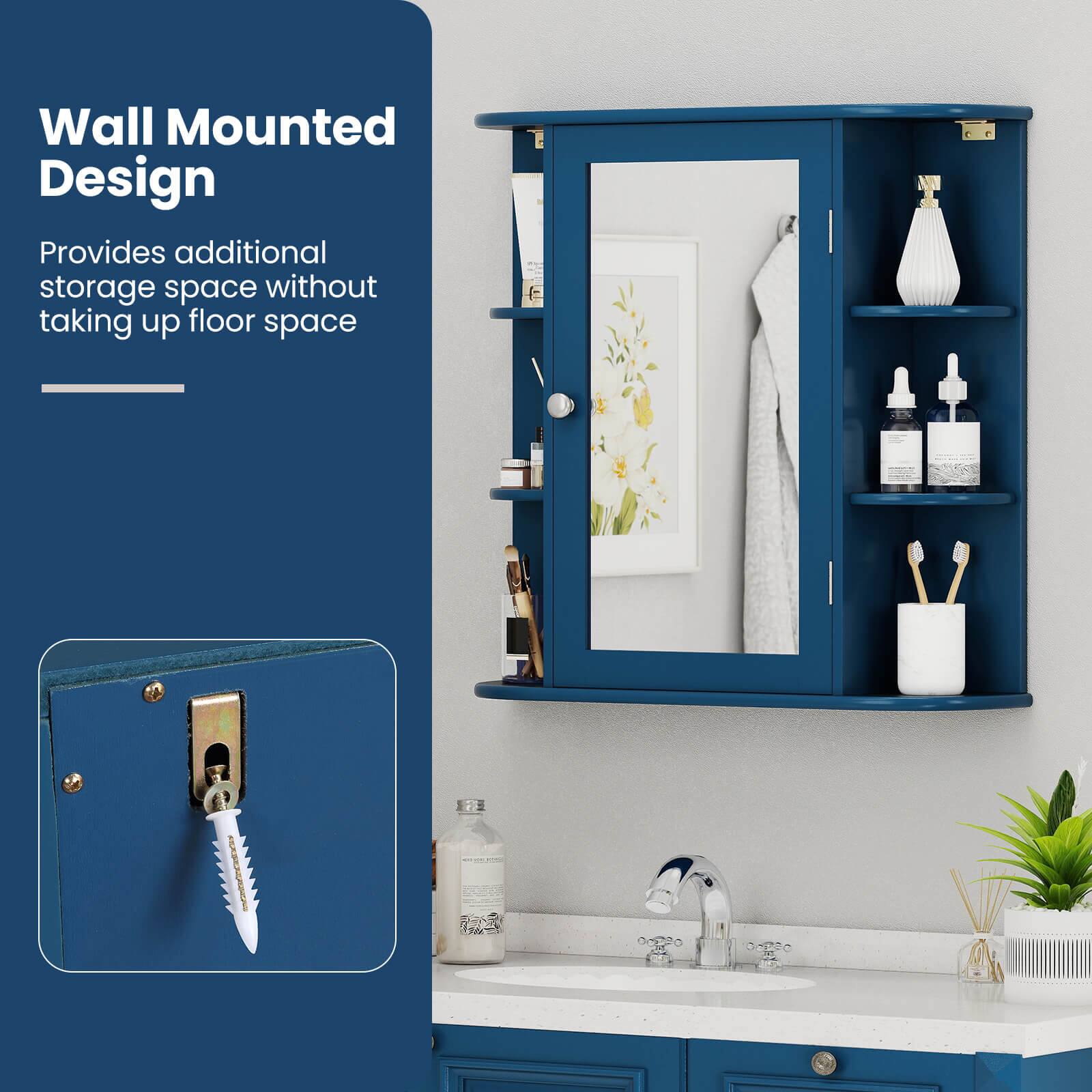 Wall Mounted Design  
Provides additional storage space without taking up floor space