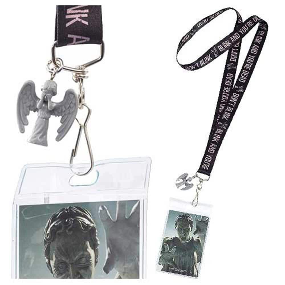 Seven20 - Doctor Who Don't Blink with 3D Weeping Angel Lanyard Charm - Gray