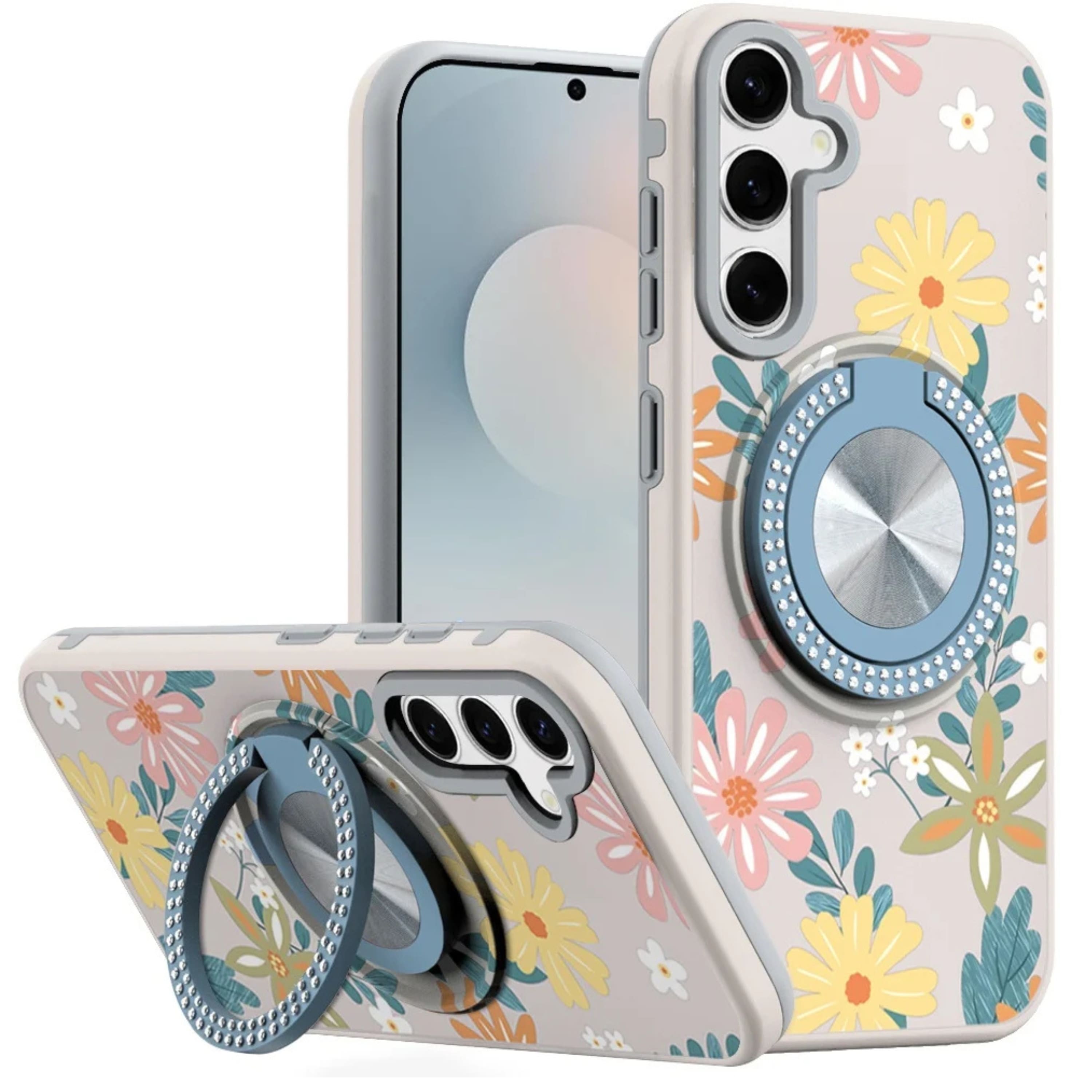 Kitcheniva - 360 Rotating Stand Case With Tempered Glass For Samsung S25 FE Garden - Ash price history on PriceWatchPro