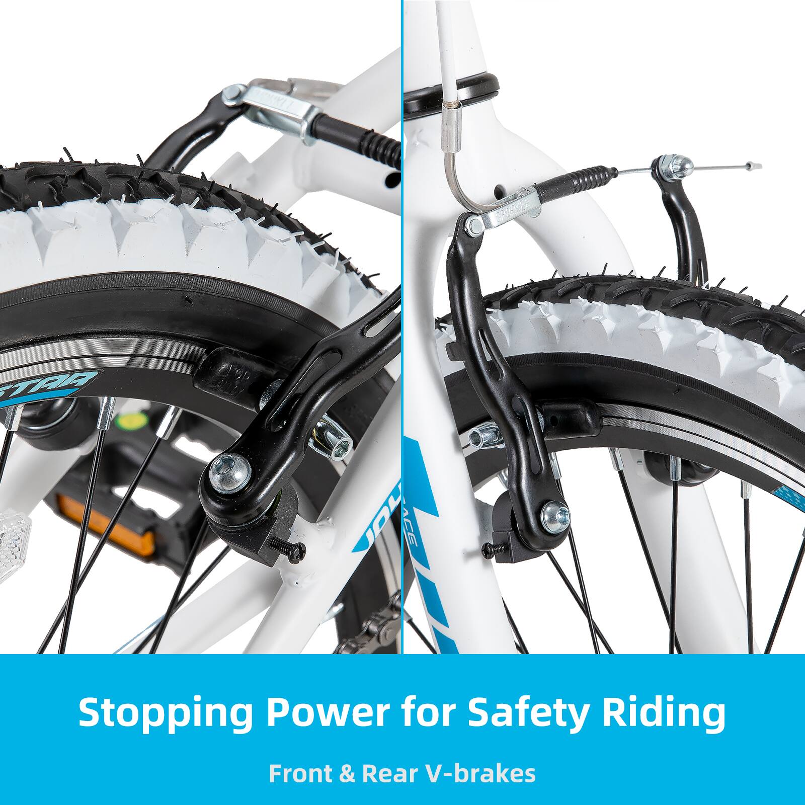 Stopping Power for Safety Riding  
Front & Rear V-brakes