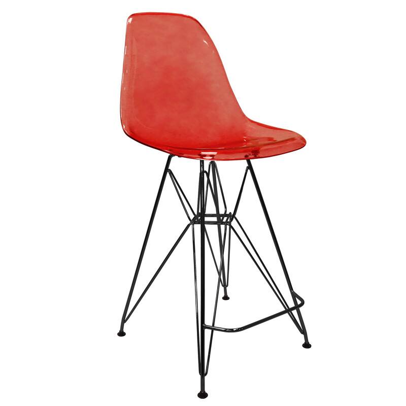 LeisureMod Cresco Modern Acrylic Barstool, Swivel Counter Height Stool ...