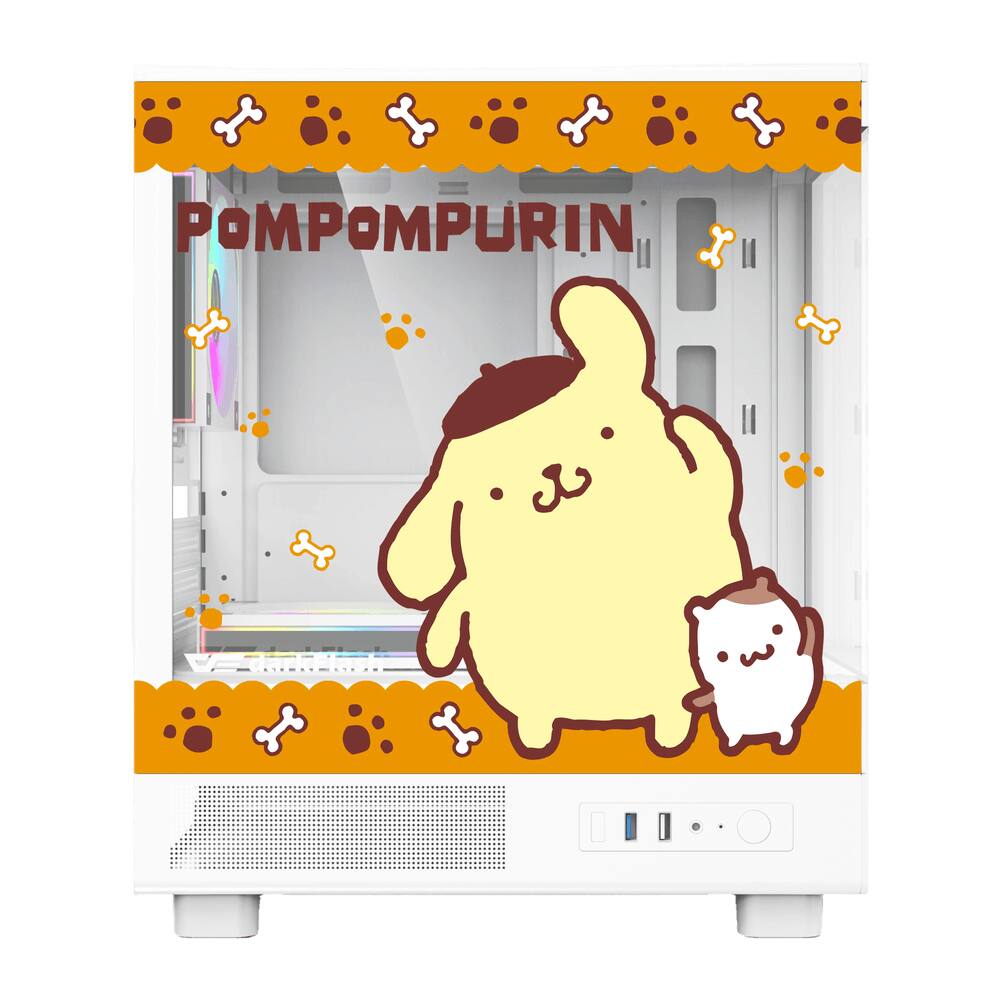 darkFlash DB330M MOTI Mini M ATX Case, Sanrio Pom Pom Purin, 270° Glass ...