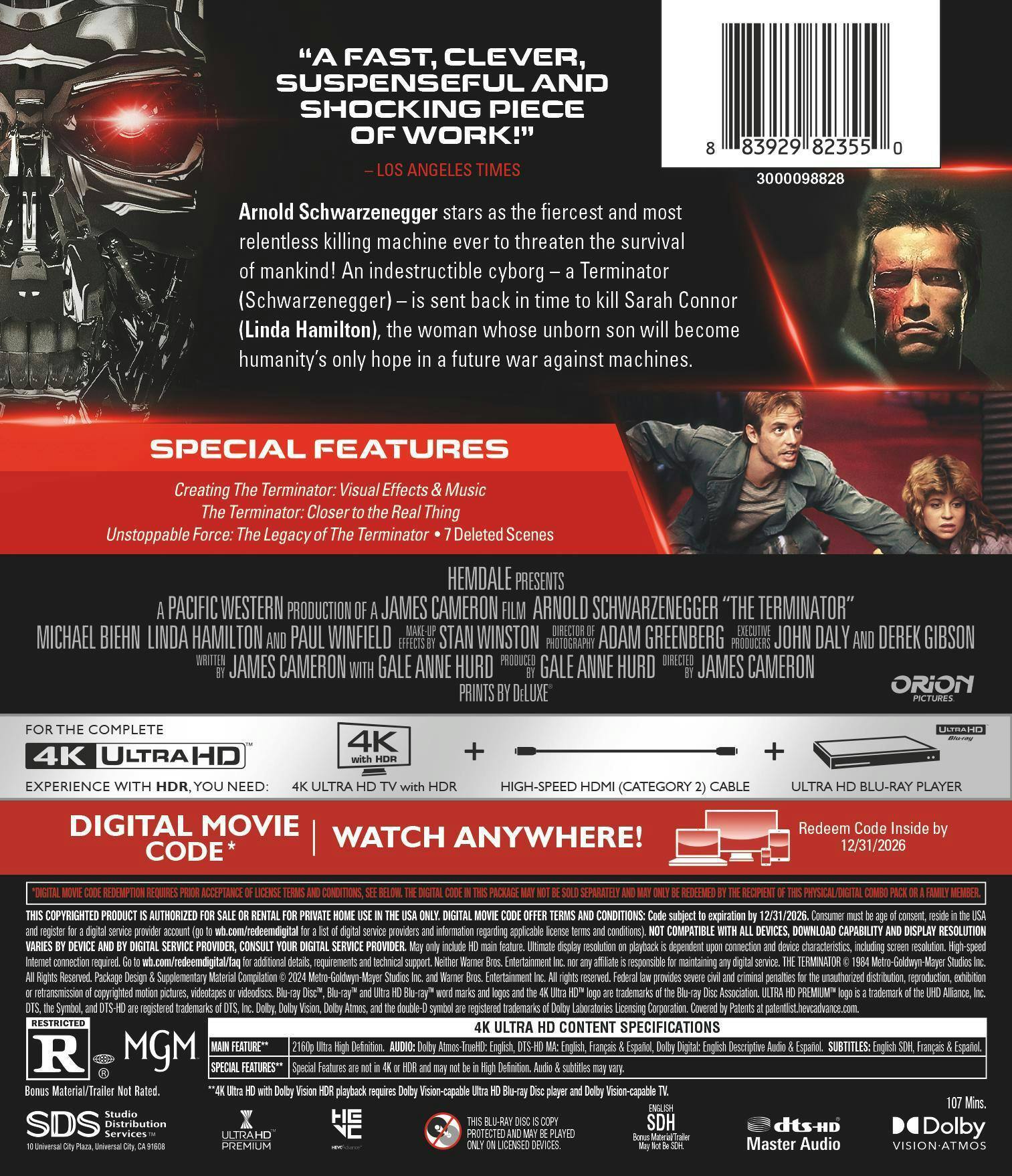 Back. The Terminator (4K Ultra HD) [UHD].