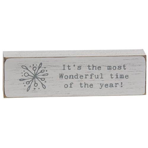 BreeBe - Most Wonderful Time of Year Typewriter Block - White