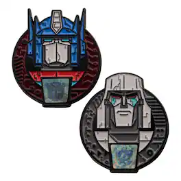 Transformers - 40th Anniversary Optimus Prime and Megatron Pin Badge Set - Red/Black