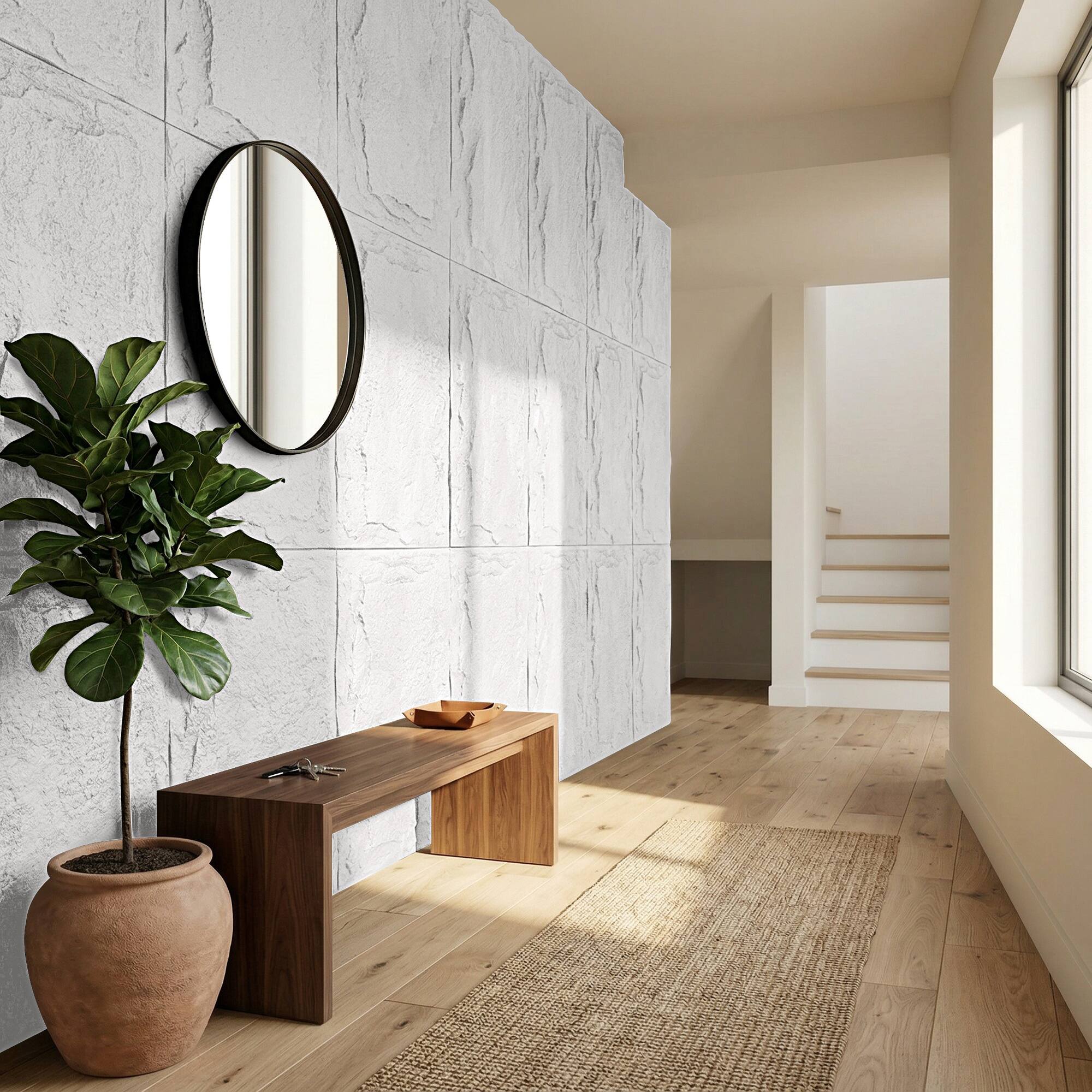 Alt View 4. Boyel Living - 8-Pack 23.62-in x 47.24-in Natural 3D Faux Stone Polyurethane Wall Panel - Natural.