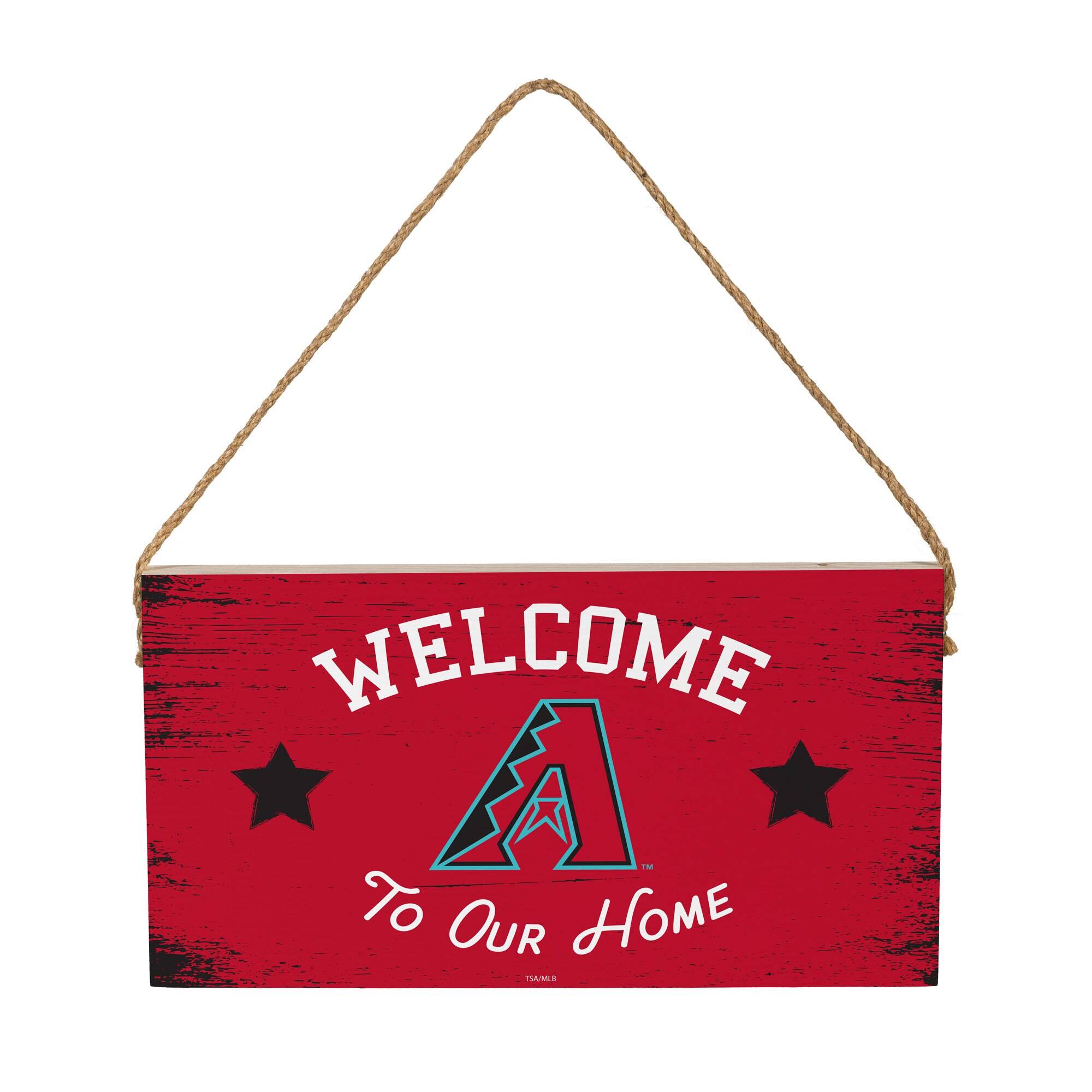 Arizona Diamondbacks 6" x 11" Welcome Home Wood Wall Sign with Rope Hanger