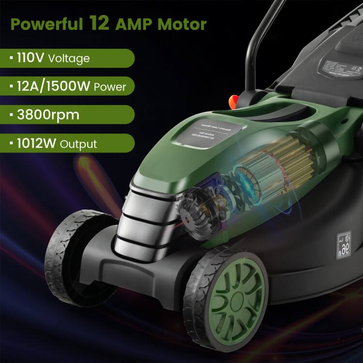 Powerful 12 AMP Motor  
- 110V Voltage  
- 12A/1500W Power  
- 3800rpm  
- 1012W Output