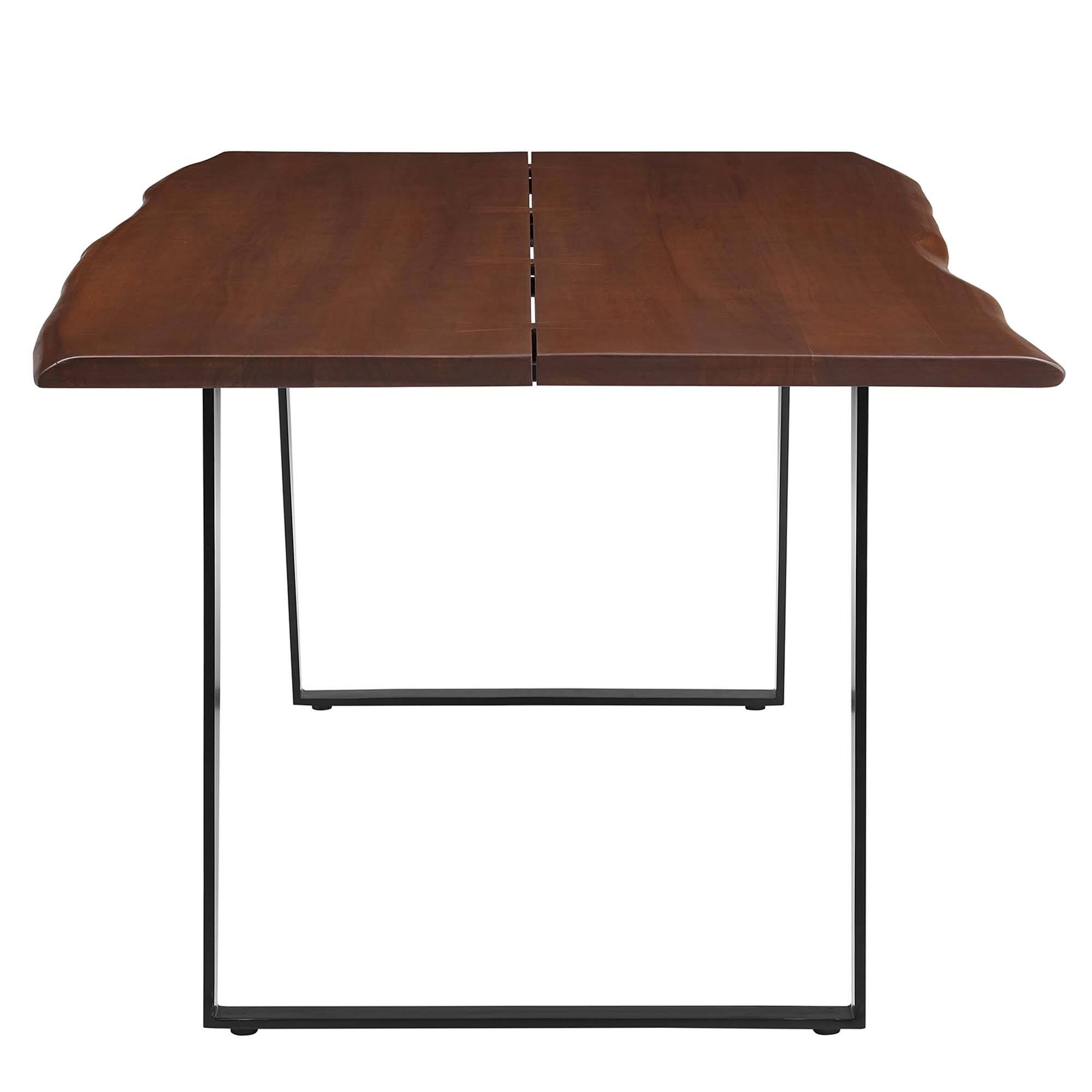 Back. Modway - Viggo 74" Live Edge Acacia Wood Dining Table by Modway - Black Walnut.