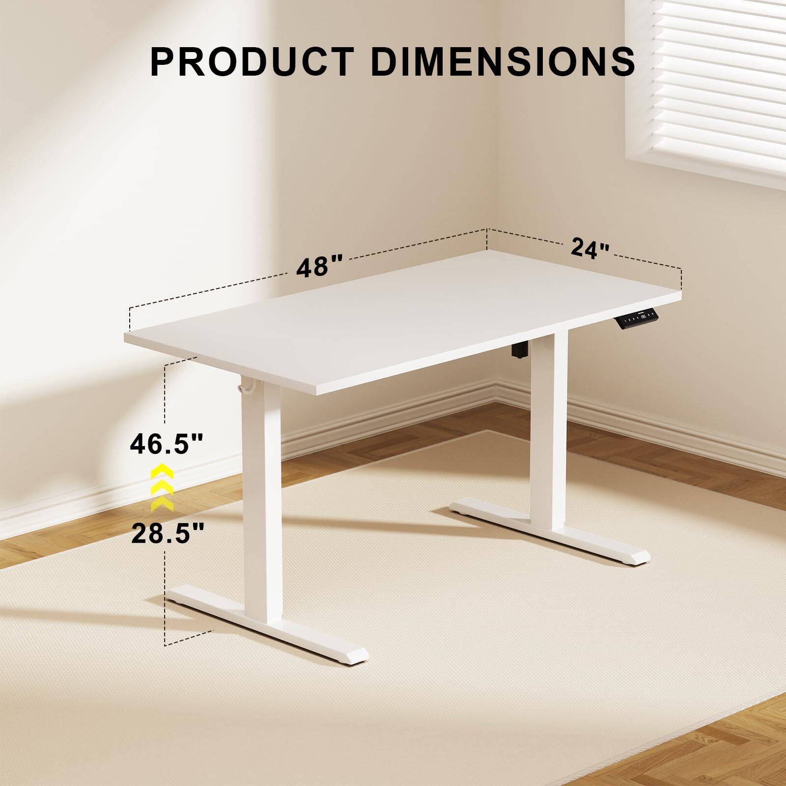 PRODUCT DIMENSIONS  
48" x 24"  
46.5" H x 28.5"