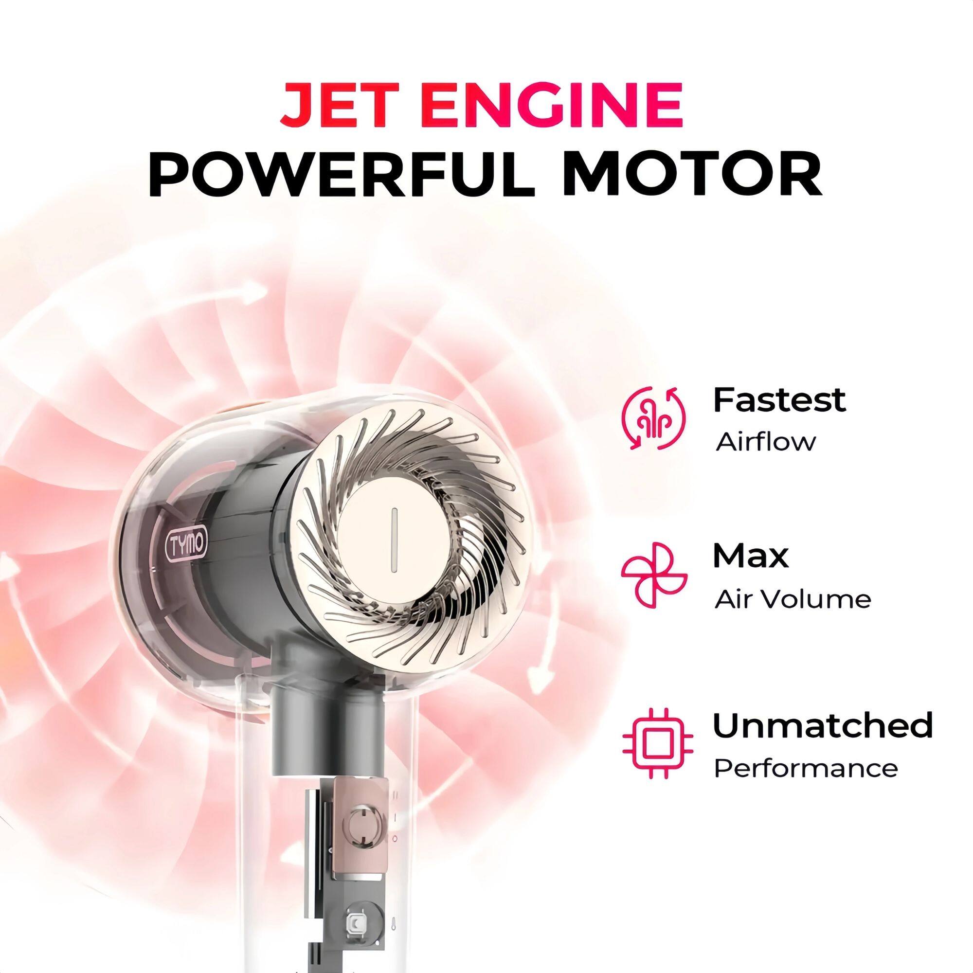 JET ENGINE POWERFUL MOTOR  
Fastest Airflow  
Max Air Volume  
Unmatched Performance