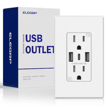 ELEGRP
USB OUTLET
WIRING DEVICES
ELECTRICAL INDUSTRY LEADER
SINCE 2000
CLASS2 5VDC 4.2A
TR