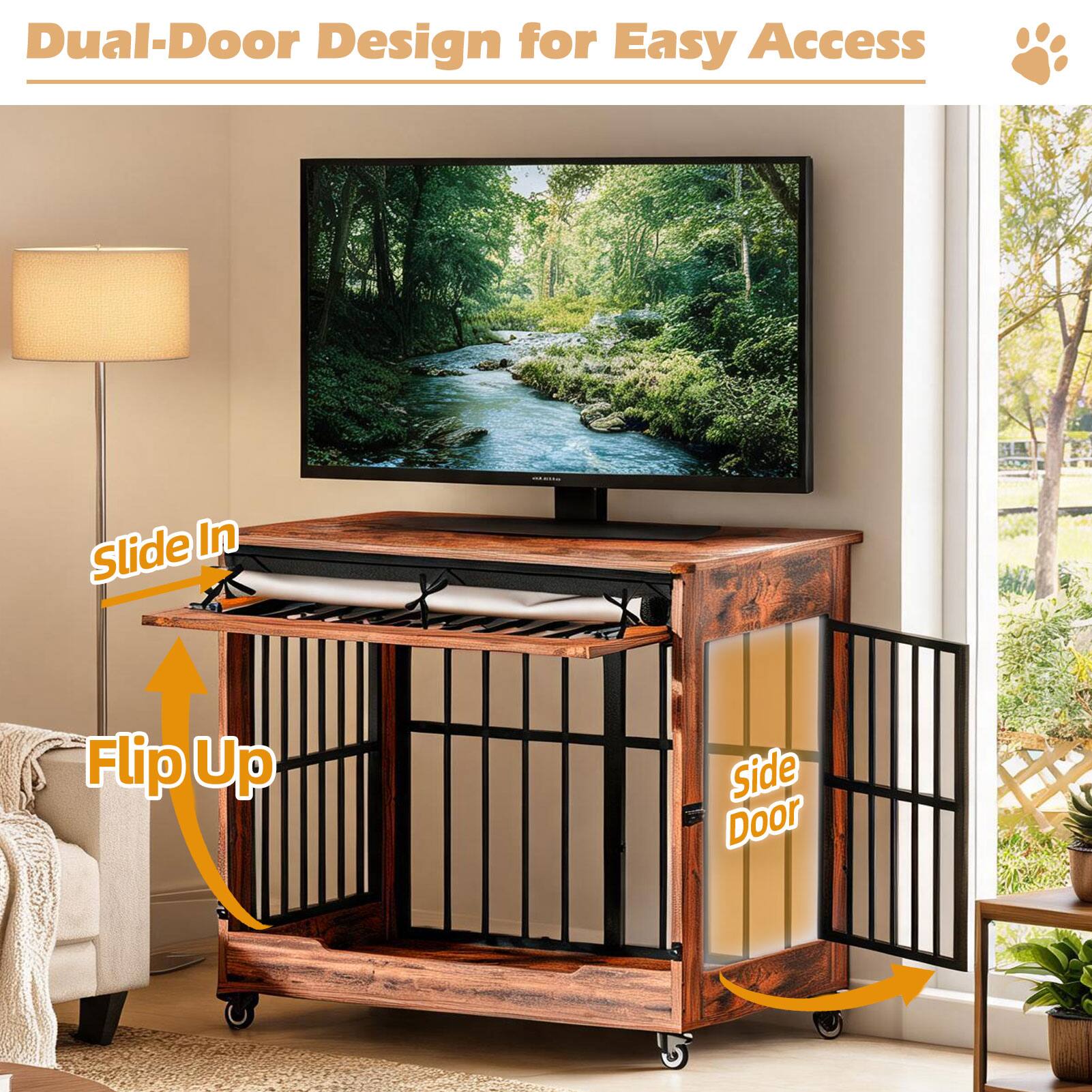 Dual-Door Design for Easy Access

Slide In

Flip Up

Side Door