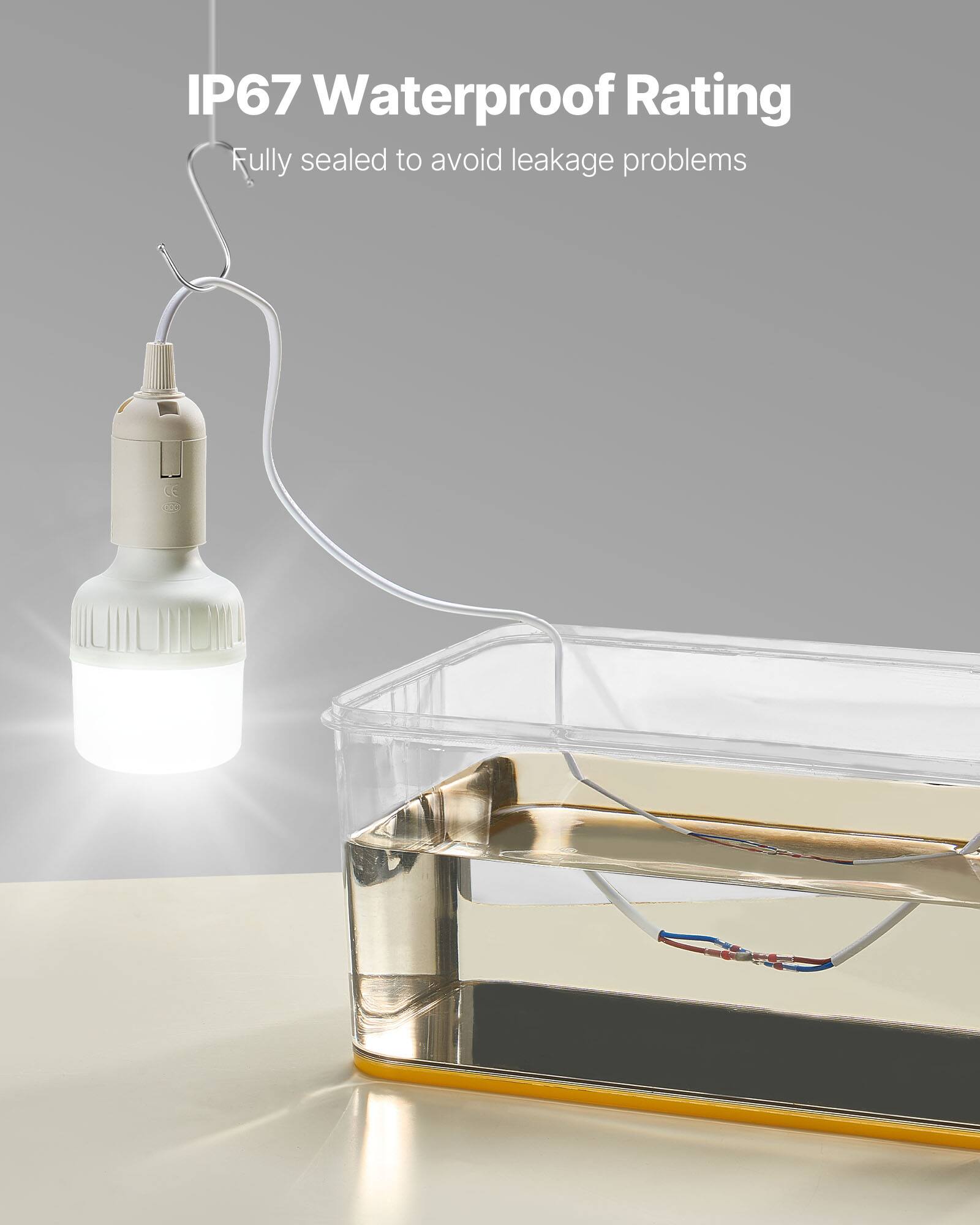 IP67 Waterproof Rating  
Fully sealed to avoid leakage problems  
CE