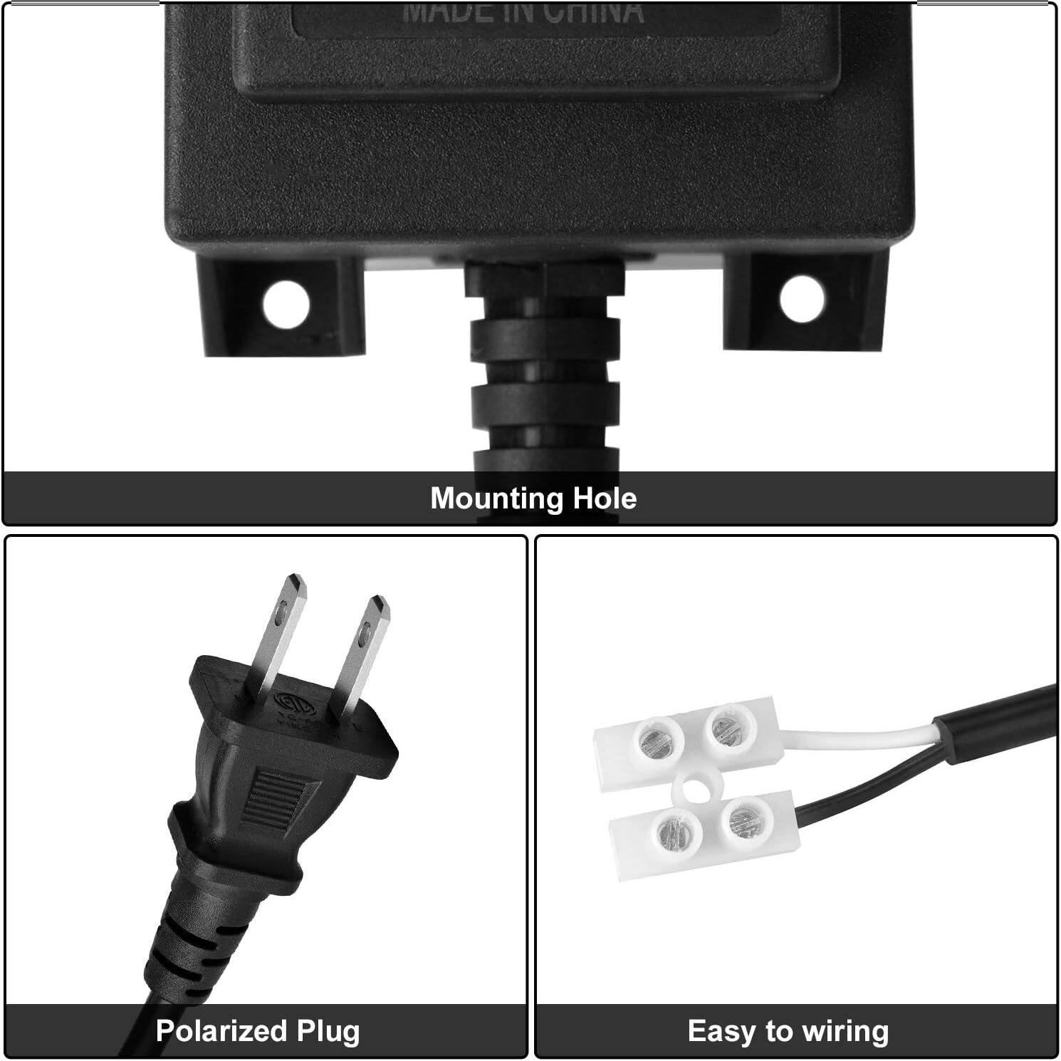 MADE IN CHINA

Mounting Hole

Polarized Plug

Easy to wiring