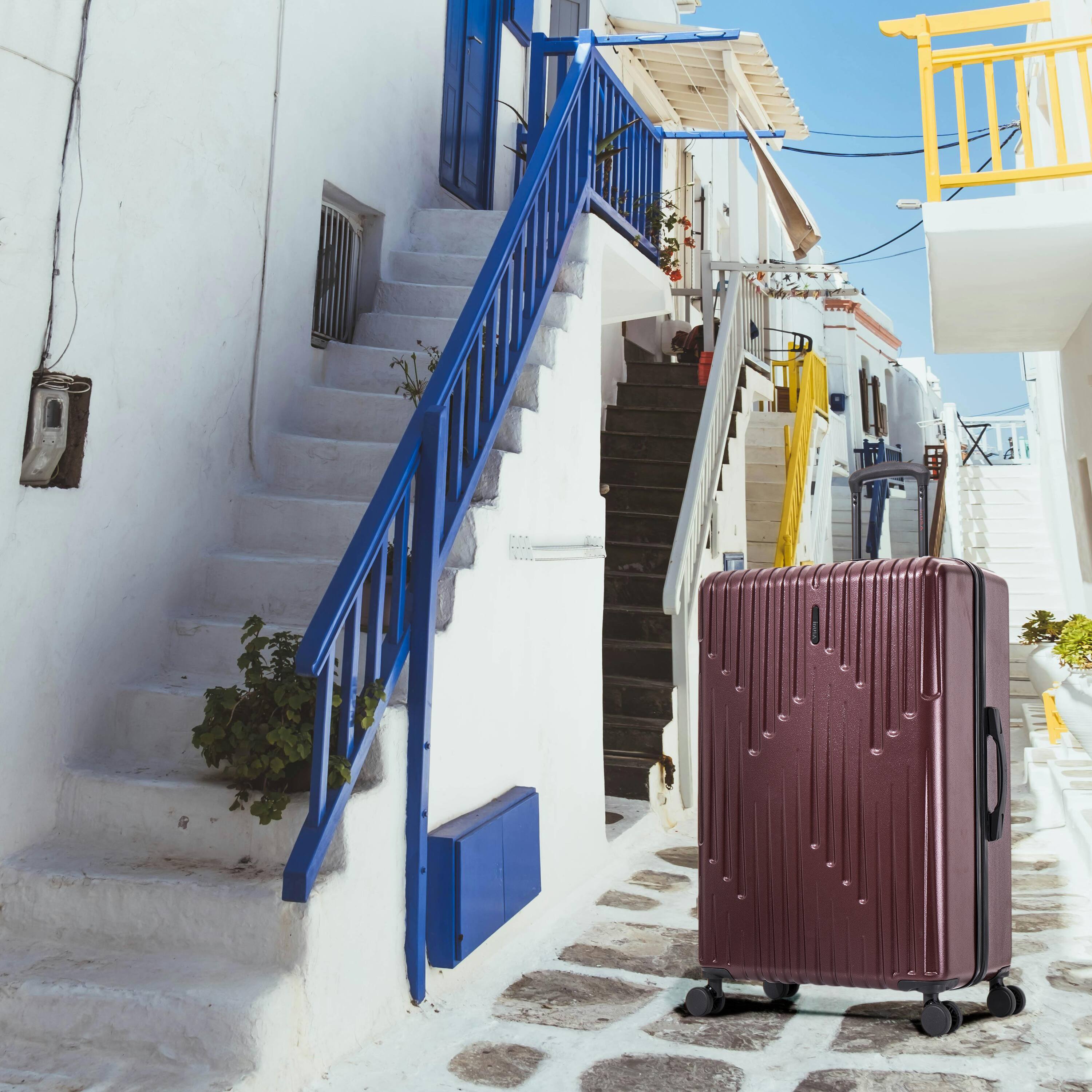 Back. InUSA - Drip lightweight hardside spinner luggage 28" - WINE.
