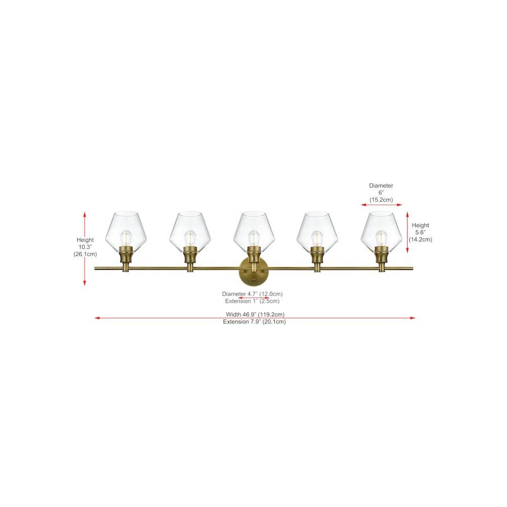 Diameter 6" (15.2cm)  
Height 10.3" (26.1cm)  
Height 5.6" (14.2cm)  
Diameter 4" (10.2cm)  
Extension 1" (2.5cm)  
Width 46.9" (119.2cm)  
Extension 7.9" (20.1cm)