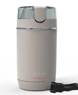 Tzumi - Electric Coffee Grinder, One-Touch Spice, Herb, and Coffee Bean Grinder with Stainless-Steel Blades - Gray
