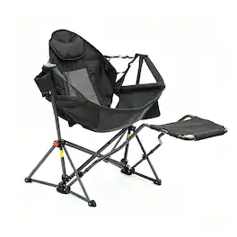 Ainfox - Hammock Camping Chair with Footrest - Black