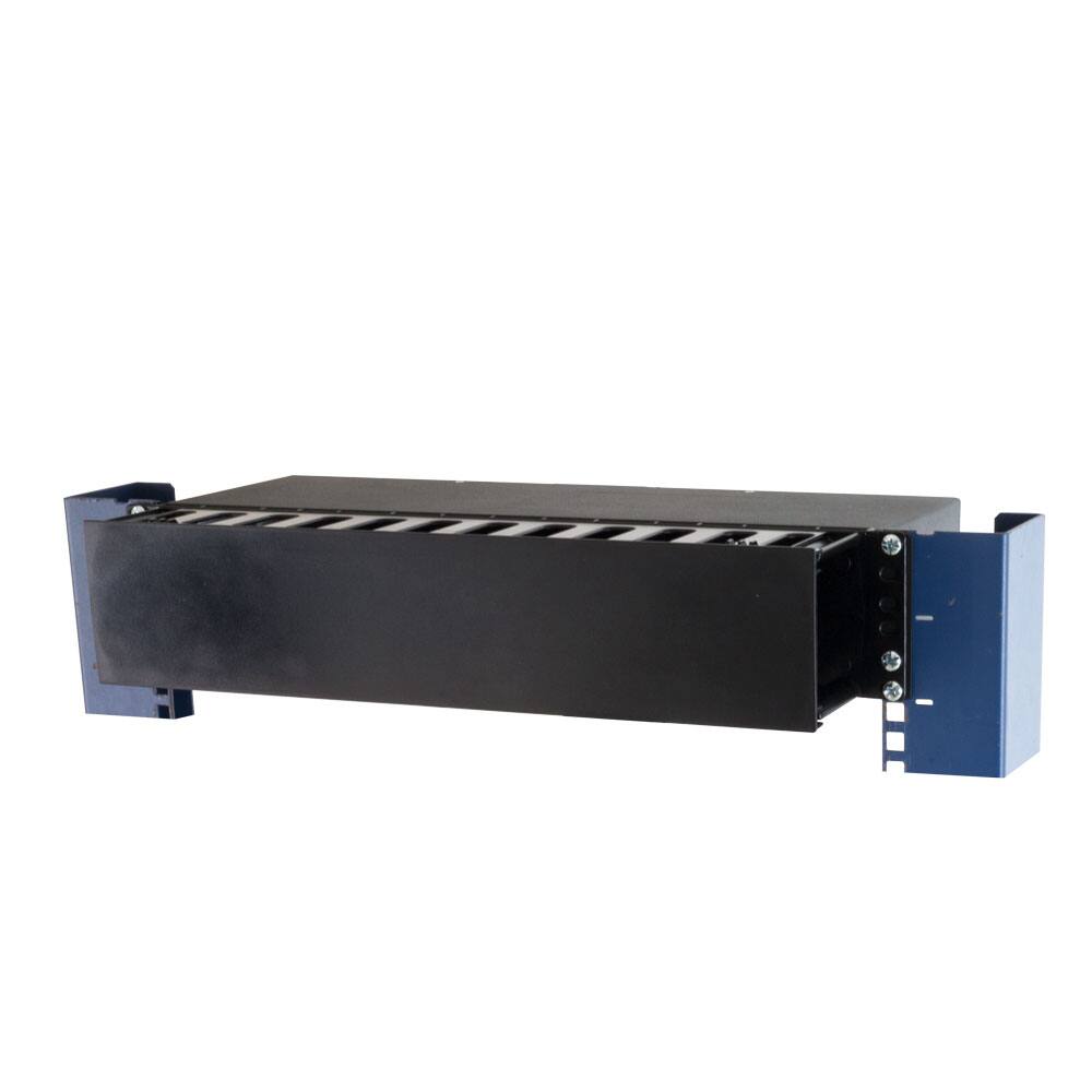 Alt View 10. RackSolutions - RackSolutions 2U Horizontal Patch Cable Organizer Box/Duct - Black.
