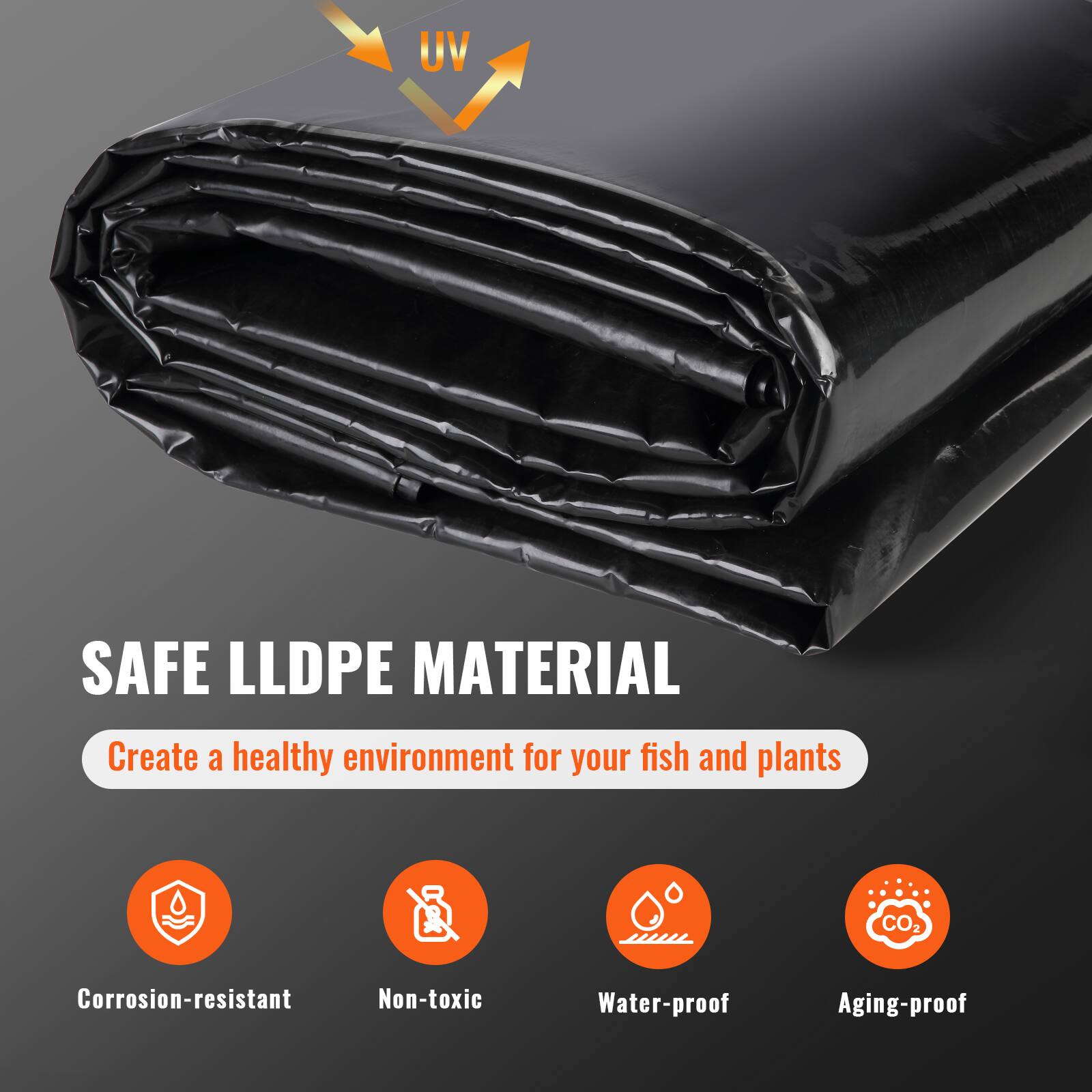 UV SAFE LLDPE MATERIAL
Create a healthy environment for your fish and plants
Corrosion-resistant
Non-toxic
Water-proof
Aging-proof
CO2