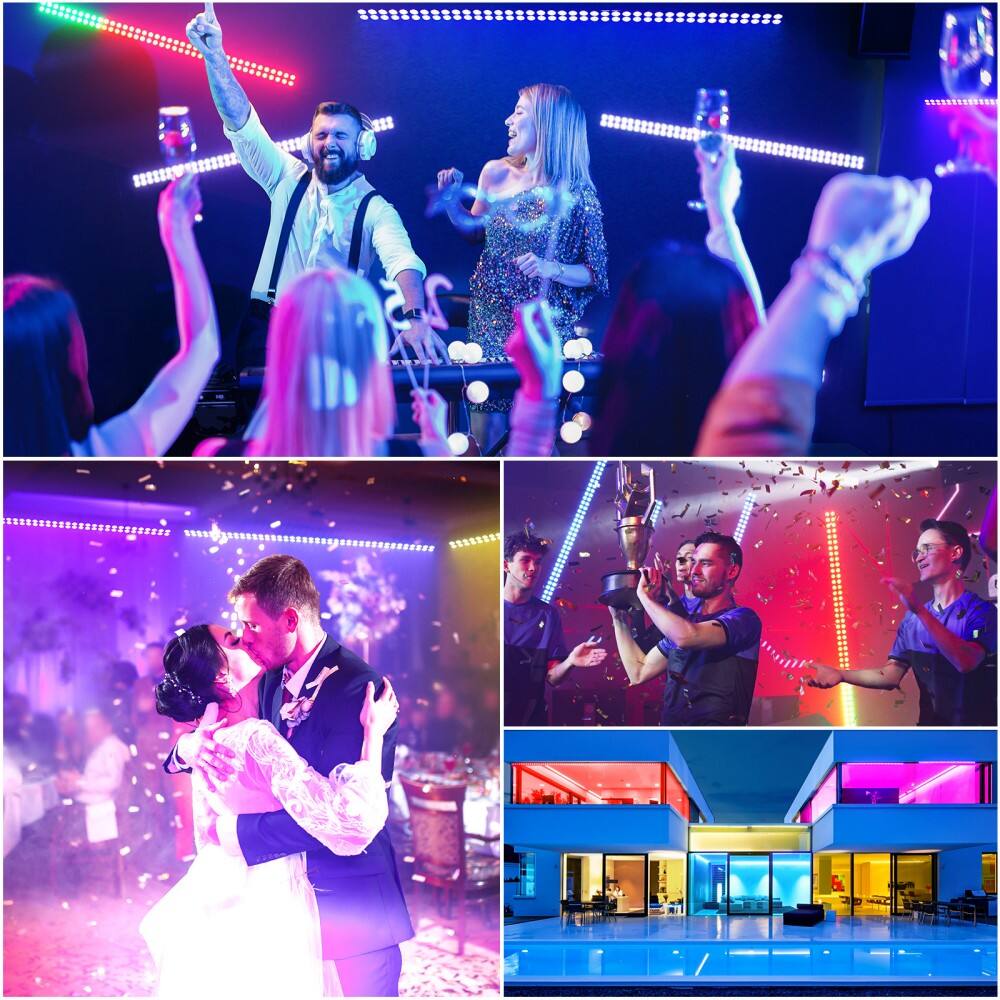 Alt View 4. UKing - 120W Stage Light 80LEDs Wall Washer Light DMX RGBW Strobe Beam DJ Effect Lights.