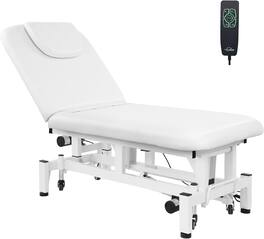 Winado - Electric Massage Table Facial Bed with Adjustable Height & Backrest, Armrests, Dual Motor Lift System for Salon Beauty - White