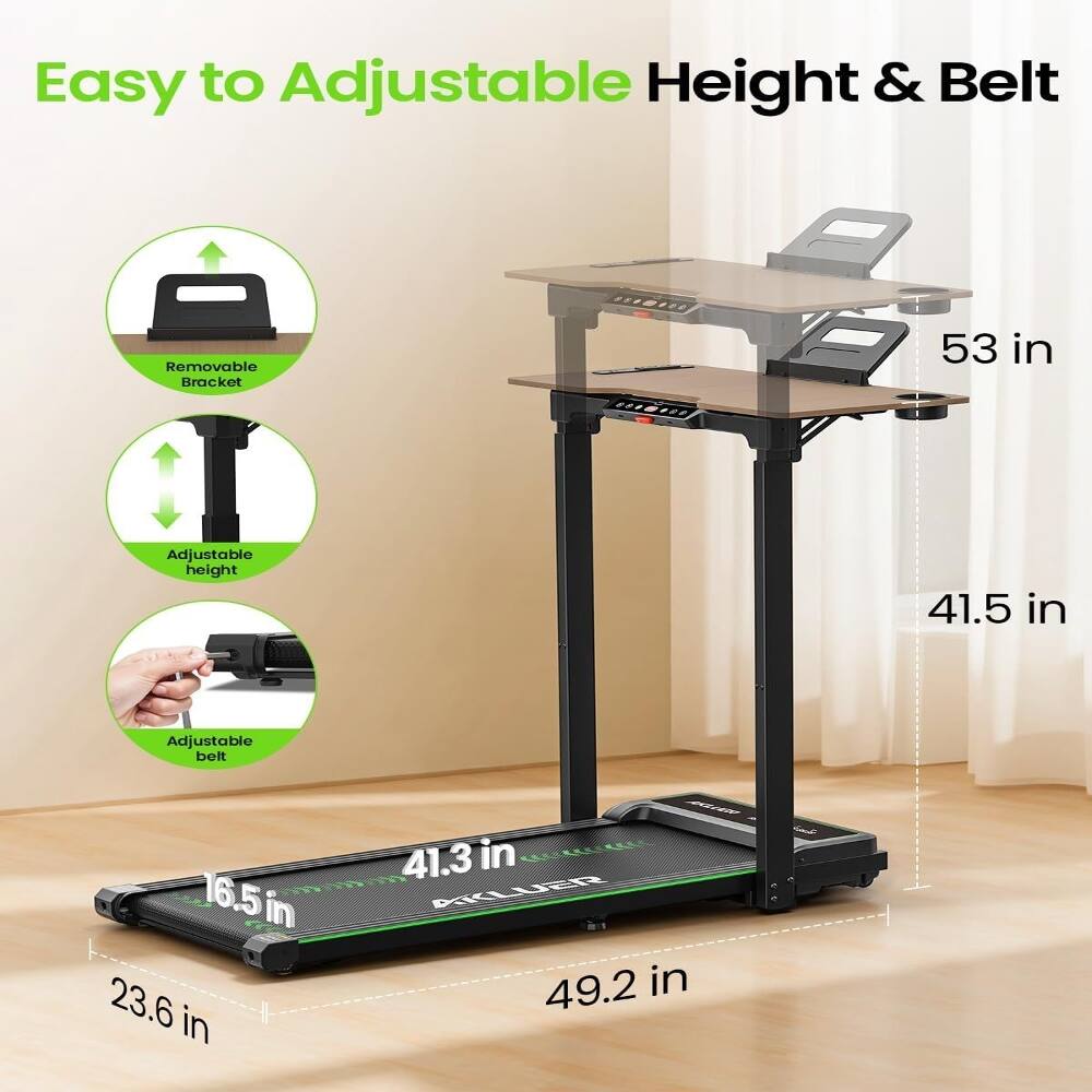 Easy to Adjustable Height & Belt  
- Removable Bracket  
- Adjustable height: 53 in  
- Adjustable belt: 41.5 in  
- Belt width: 16.5 in  
- Overall width: 23.6 in  
- Overall length: 41.3 in  
- Overall height: 49.2 in