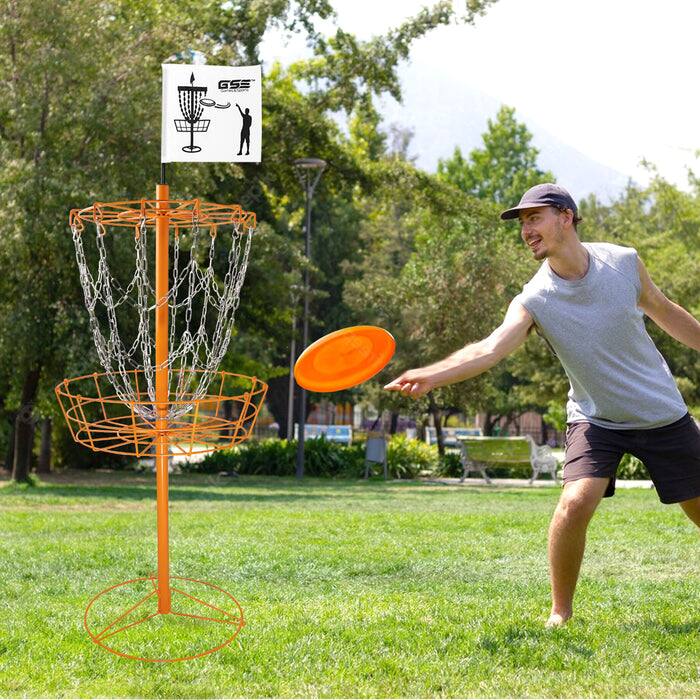Alt View 2. GSE Games & Sports Expert - Portable 12-Chain Disc Golf Basket, Metal Flying Disc Golf Practice Target (Orange) - Orange.
