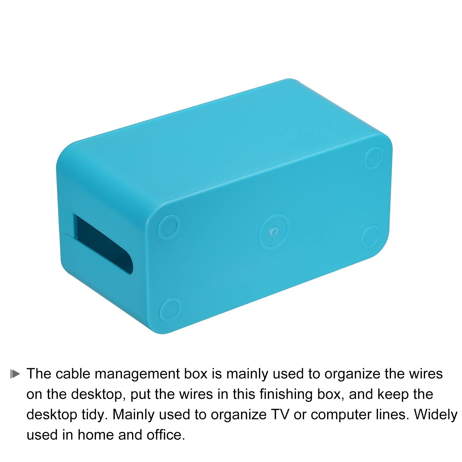 The cable management box is mainly used to organize the wires on the desktop, put the wires in this finishing box, and keep the desktop tidy. Mainly used to organize TV or computer lines. Widely used in home and office.