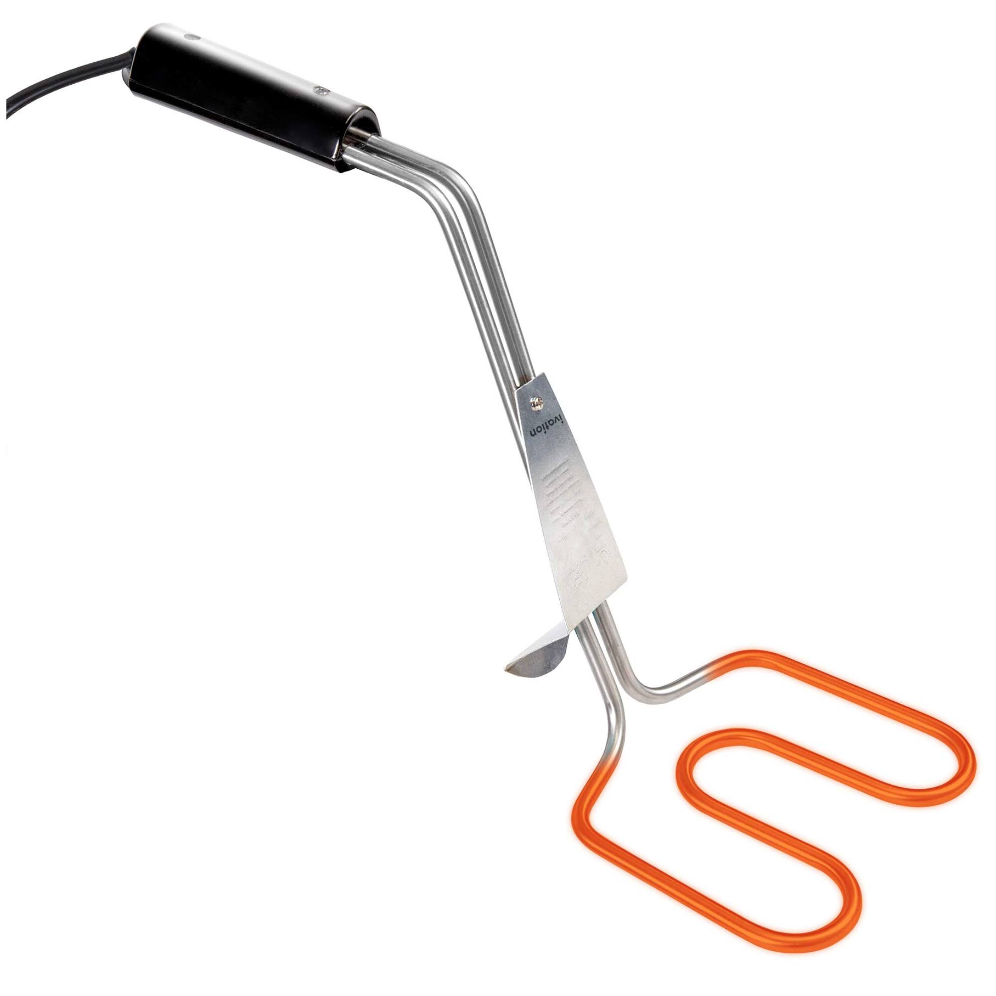 Front. Ivation - Premium 500W Electric Charcoal Starter with Double-Ring Design with Angled Handle - Silver.