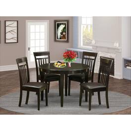 East West Furniture - 5 PC Kitchen nook Dining set-Kitchen Table and 4 Kitchen Chairs - Cappuccino
