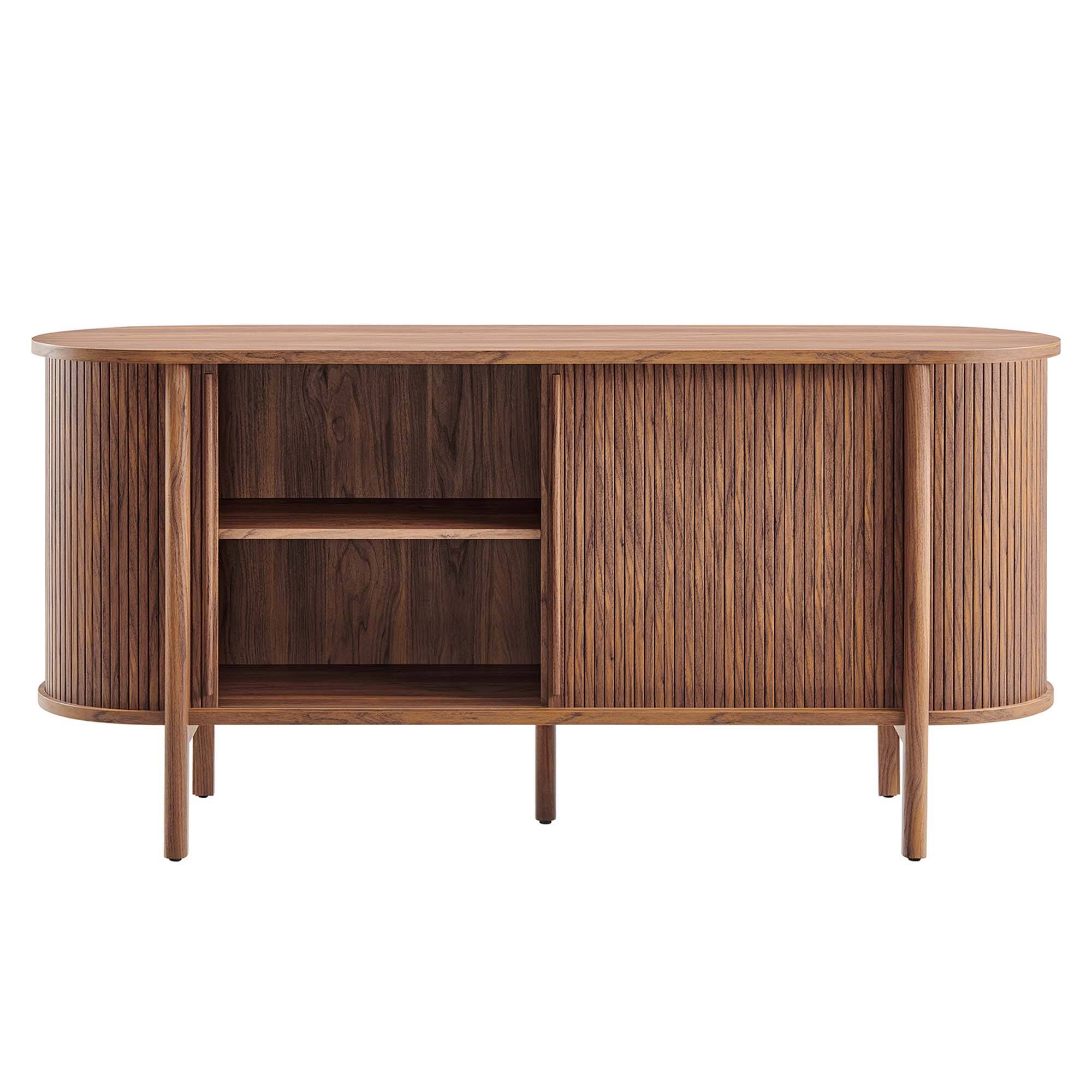 Alt View 5. Modway - Cadence 63" Curved Sideboard by Modway - Walnut.