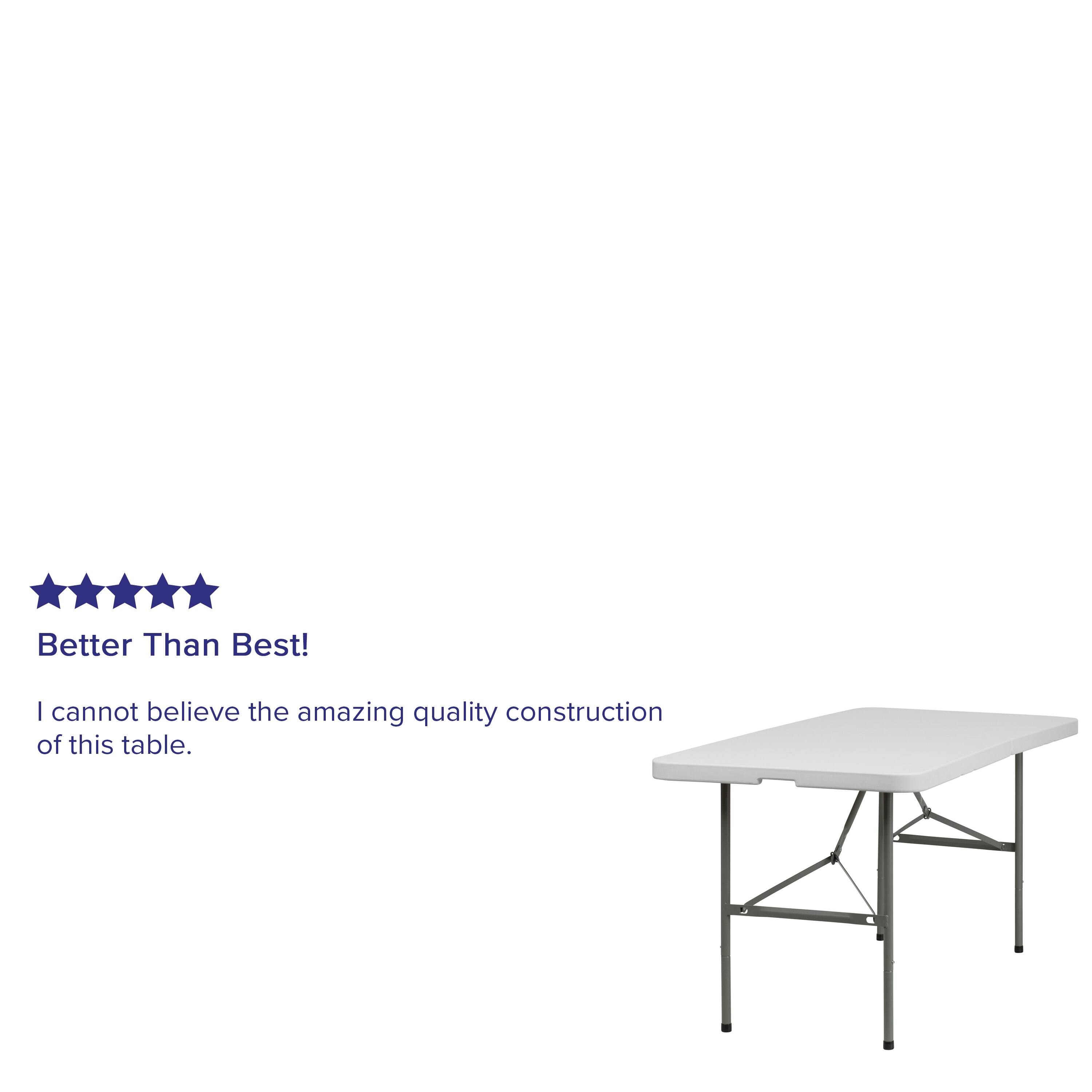 Alt View 13. Alamont Home - 5-Foot Bi-Fold Plastic Folding Table - Granite White.
