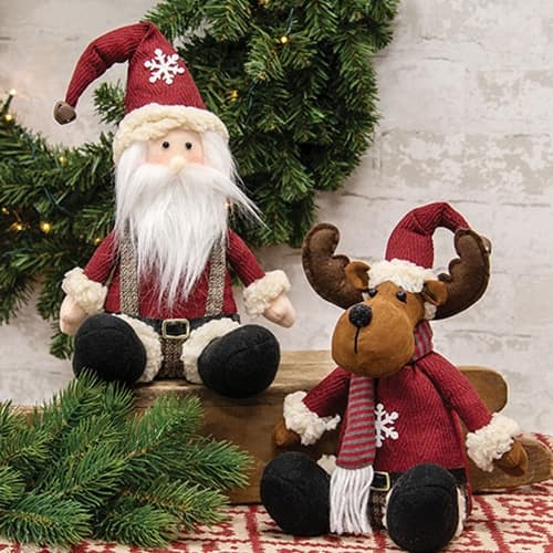 BreeBe - Cozy Snowflake Stuffed Moose/Santa Sitter 2 Asstd - Multicolor