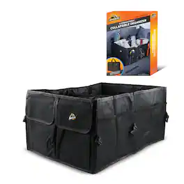 Armor All - Trunk Organizer for SUV & Car, Extra-Large 9 Compartment Collapsable Lightweight Waterproof Car Organizer - Black