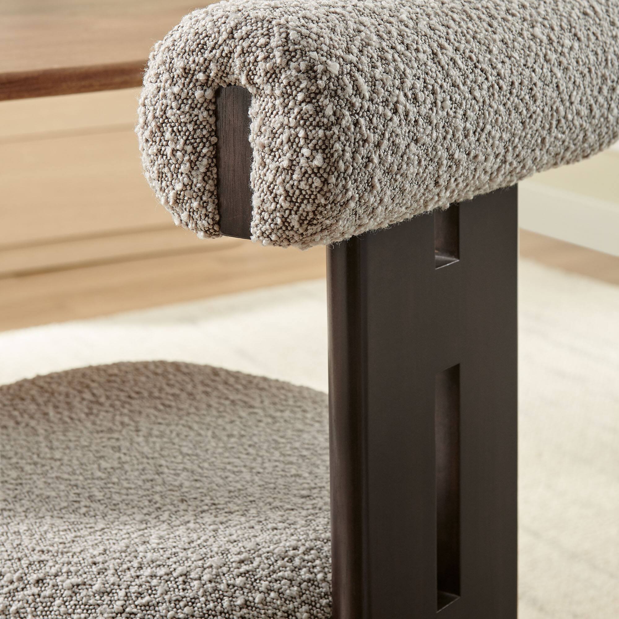 Alt View 6. Modway - Torian Boucle Fabric Dining Chair Set of 2 by Modway - Brown.