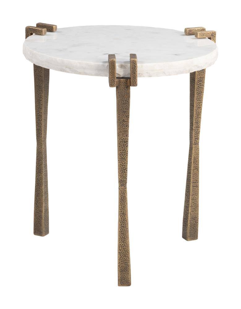 Front. Hivvago - Rench Side Table White - White.