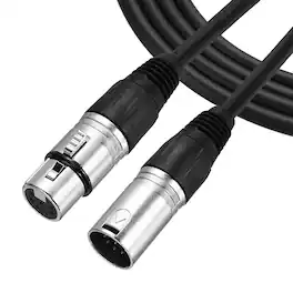 Unique Bargains - 7 Pin XLR Male to Female Adapter Microphone Cable for Stage Studio - Black