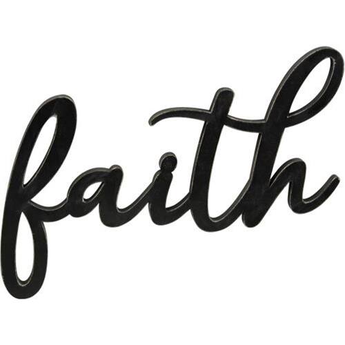 BreeBe - *Hanging Script Faith Sign - Black