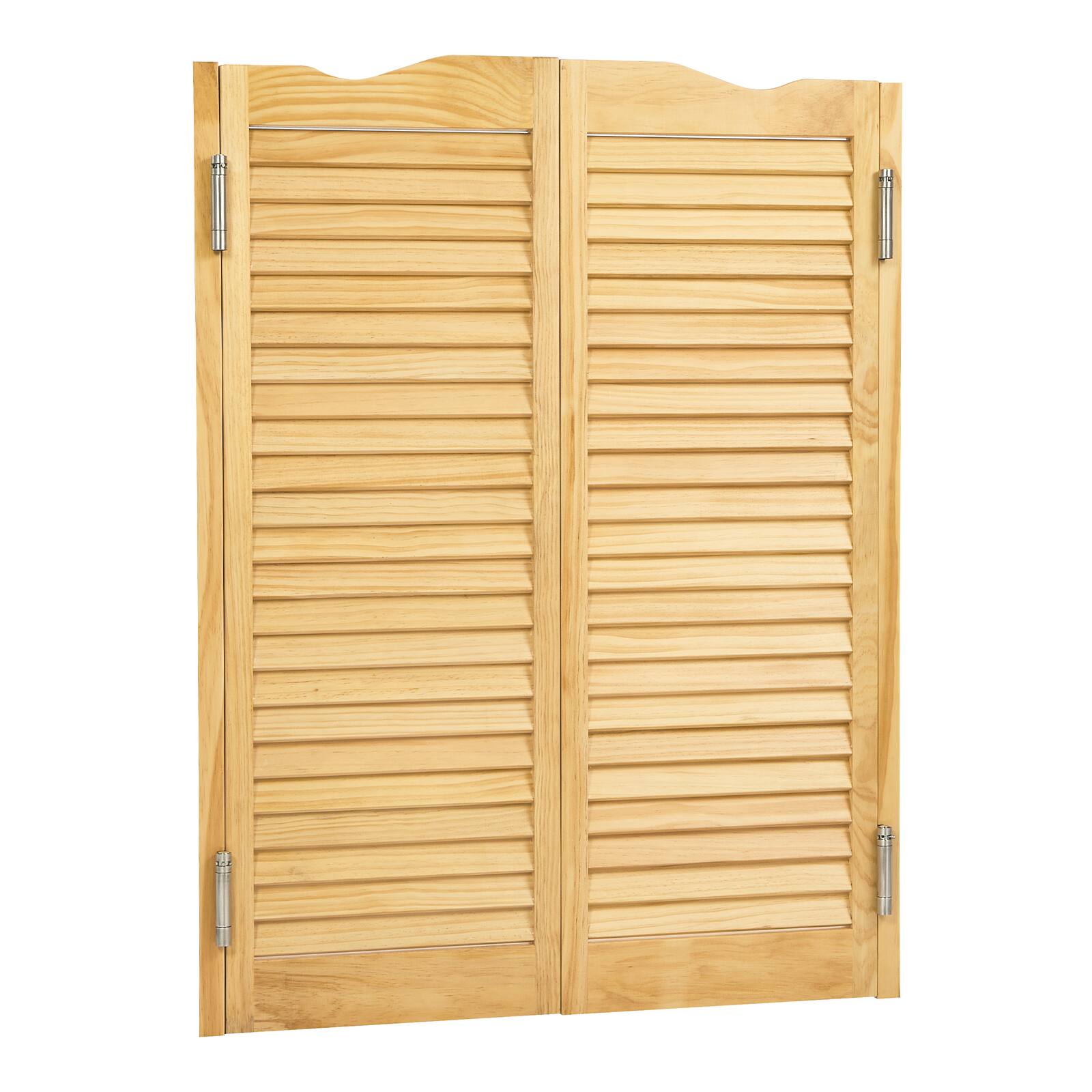 Alt View 5. VEVOR - Double Saloon Doors, 36"W x 42" H Arched Top Interior Swinging Cafe Doors, Premium Pine Wood, with Hinges & Hardware Kit - Log Color.