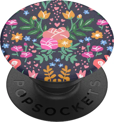 Front. PopSockets - POPSOCKETS PopGrip Garden State Phone Holder Flowers Floral Print Plants - Black/Multicolor.