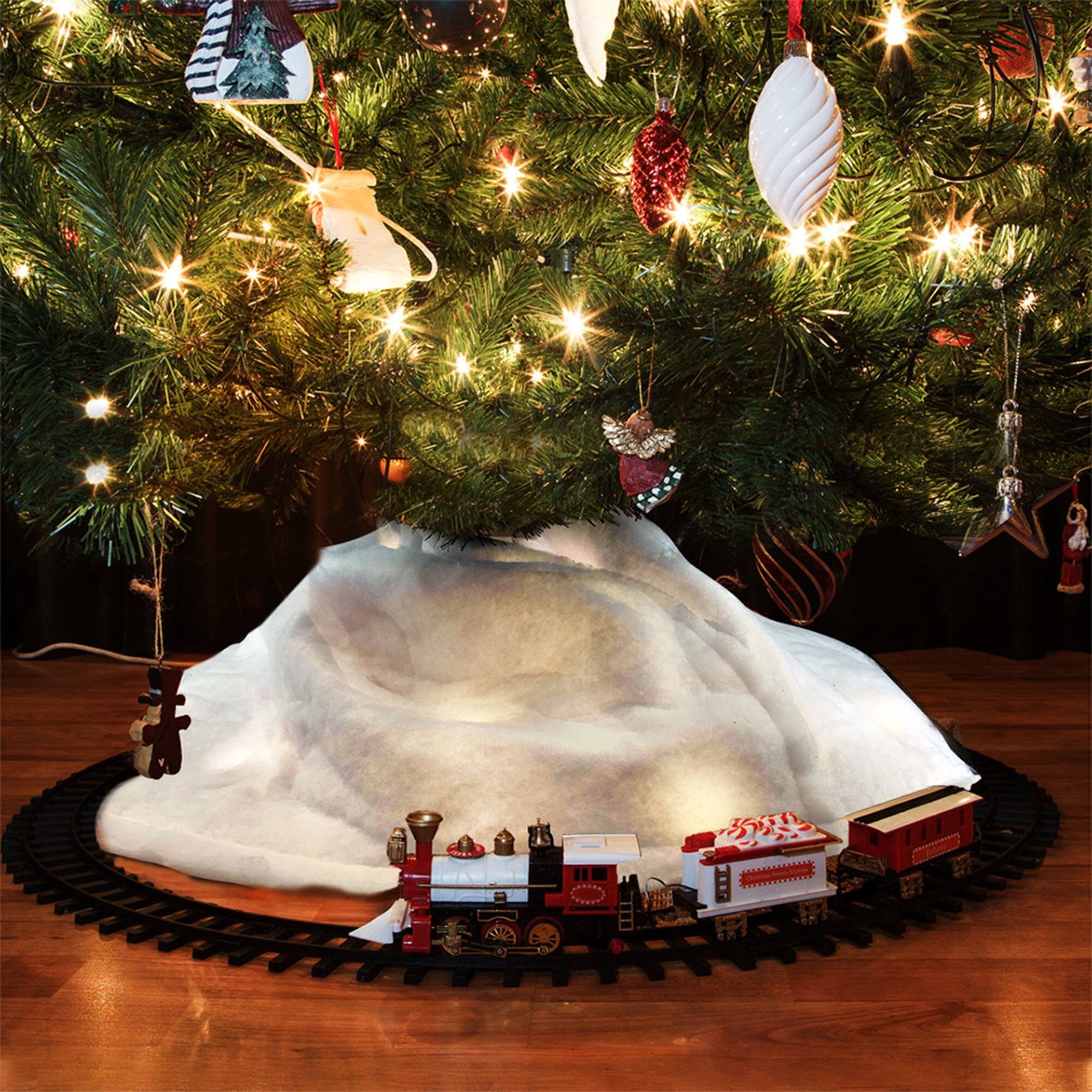 Alt View 2. ProductWorks - ProductWorks Pre-Lit Snow Cover Blanket 8 Function Holiday Decoration, 60" x 15" - White.