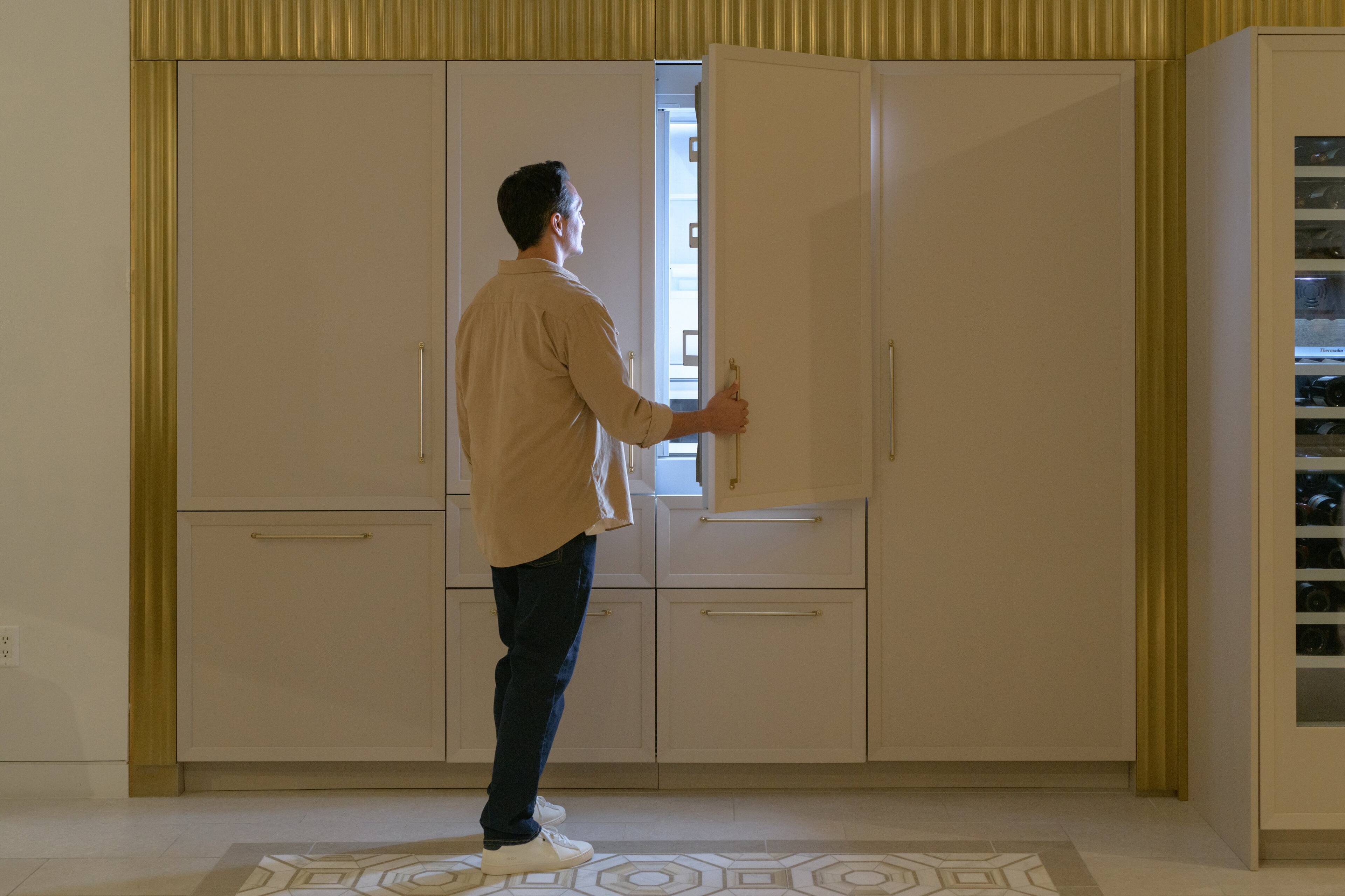 Alt View 3. Thermador - Freedom Collection 48 in Wide 26.8 Cu. Ft. Smart Built-in French Door Bottom Freezer Refrigerator - Custom Panel Ready.